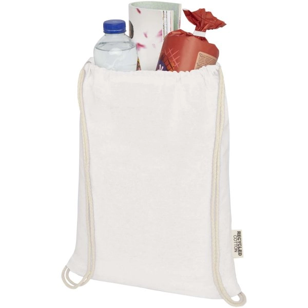 Immagine Borsa con cordoncino in cotone riciclato certificato GRS da 140 g/m² Oregon