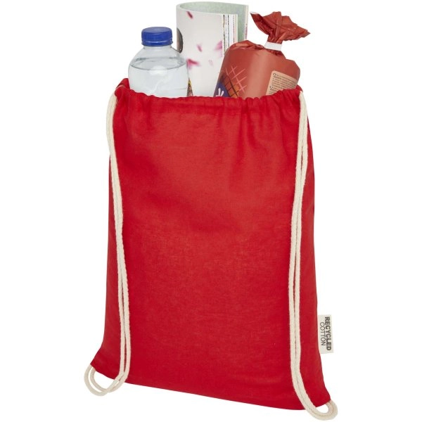 Immagine Borsa con cordoncino in cotone riciclato certificato GRS da 140 g/m² Oregon