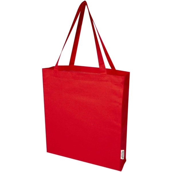 Immagine Tote bag a soffietto in cotone riciclato certificato GRS da 140 g/m² Madras