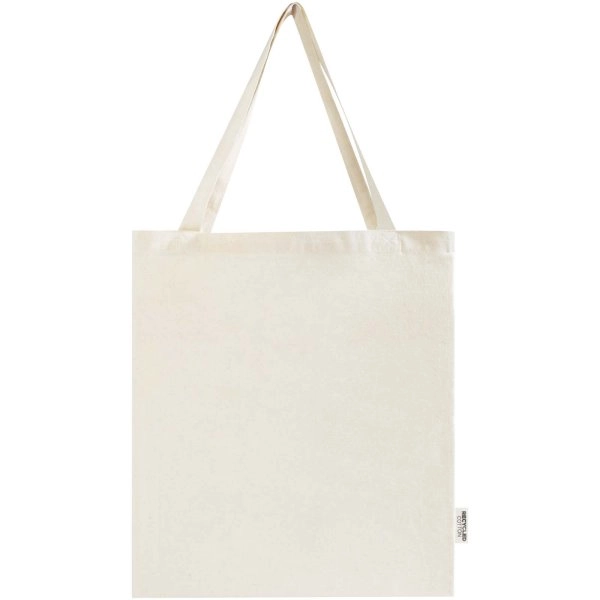 Immagine Tote bag a soffietto in cotone riciclato certificato GRS da 140 g/m² Madras