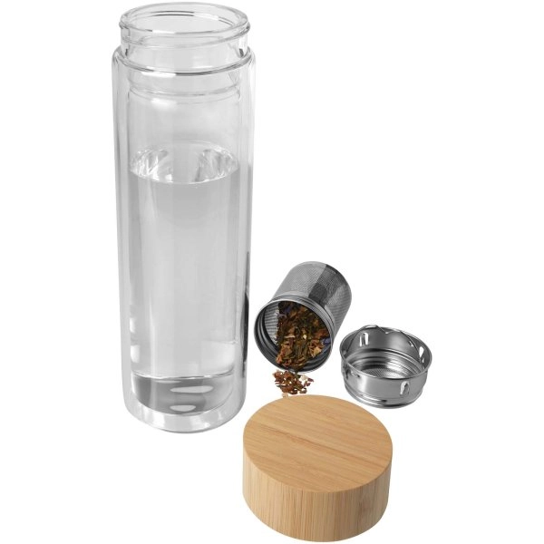 Immagine Borraccia con infusore in vetro borosilicato con coperchio in bambù da 400 ml Bailey