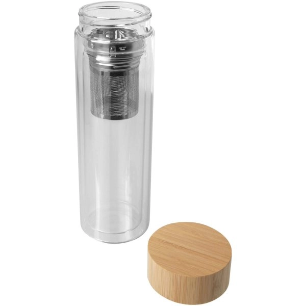 Immagine Borraccia con infusore in vetro borosilicato con coperchio in bambù da 400 ml Bailey