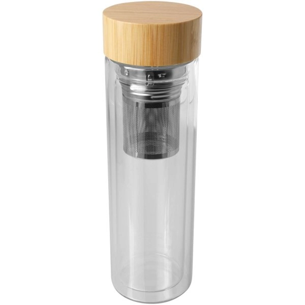 Borraccia con infusore in vetro borosilicato con coperchio in bambù da 400 ml Bailey