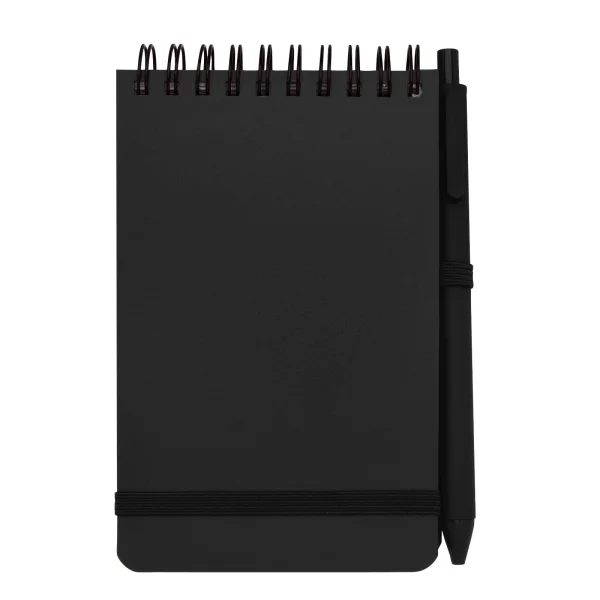 Immagine Blocco note formato A6 con copertina rigida in plastica recuperata in prossimità degli oceani e penna a sfera Thalaasa (inchiostro nero)