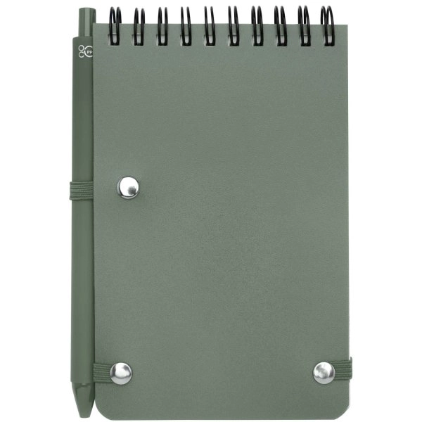 Immagine Blocco note formato A6 con copertina rigida in plastica recuperata in prossimità degli oceani e penna a sfera Thalaasa (inchiostro nero)