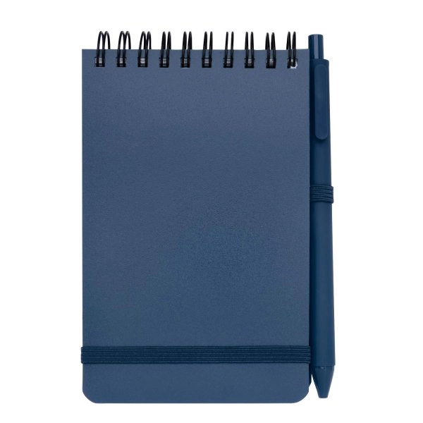 Immagine Blocco note formato A6 con copertina rigida in plastica recuperata in prossimità degli oceani e penna a sfera Thalaasa (inchiostro nero)