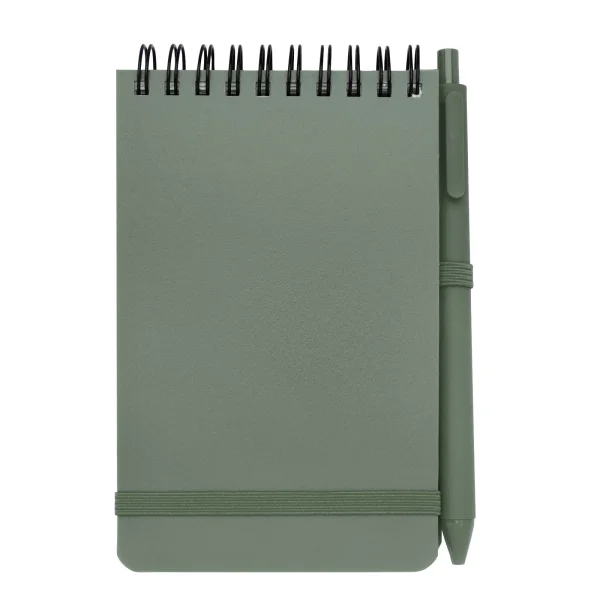 Immagine Blocco note formato A6 con copertina rigida in plastica recuperata in prossimità degli oceani e penna a sfera Thalaasa (inchiostro nero)