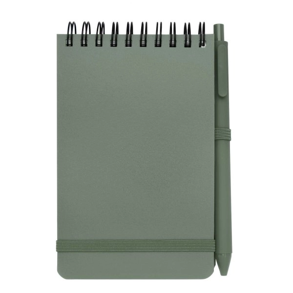 Immagine Blocco note formato A6 con copertina rigida in plastica recuperata in prossimità degli oceani e penna a sfera Thalaasa (inchiostro nero)