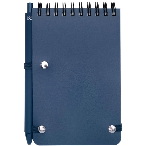 Immagine Blocco note formato A6 con copertina rigida in plastica recuperata in prossimità degli oceani e penna a sfera Thalaasa (inchiostro nero)