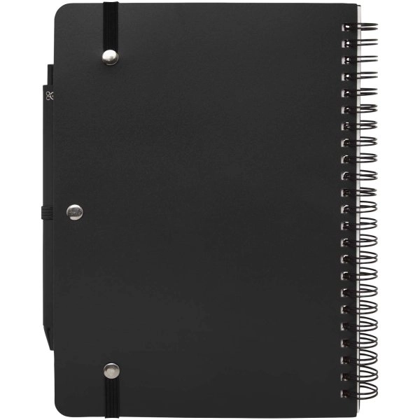 Immagine Blocco note formato A5 con copertina rigida in plastica recuperata in prossimità degli oceani e penna a sfera Thalaasa (inchiostro nero)