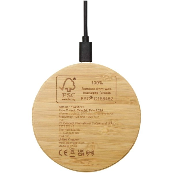 Immagine Stazione di ricarica wireless in bambù da 15 W Essence