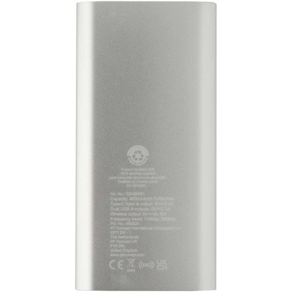 Immagine Power bank wireless da 8000 mAh Type C in alluminio riciclato Juice