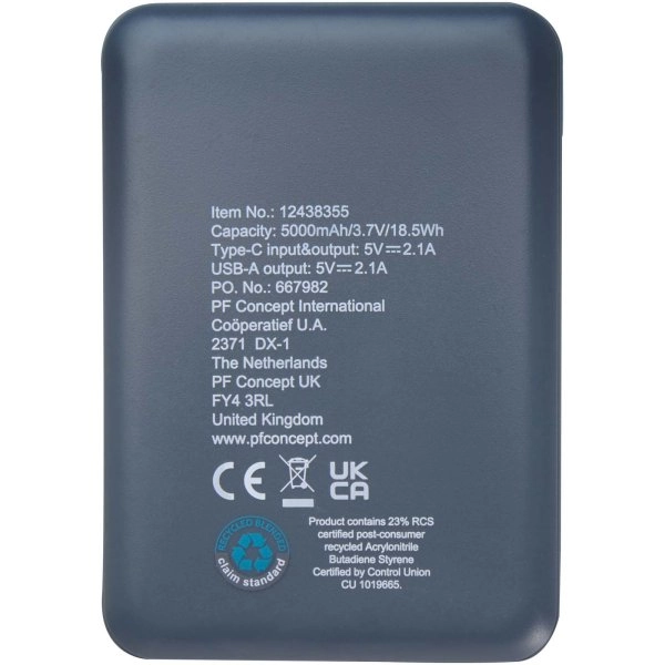 Immagine Power bank da 5000 mAh di Tipo C in plastica riciclata Asama