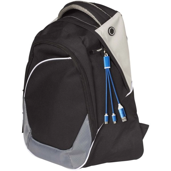 Immagine Cavo di ricarica in alluminio riciclato 4 in 1 con portachiavi Metal