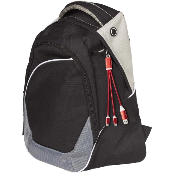 Immagine Cavo di ricarica in alluminio riciclato 4 in 1 con portachiavi Metal