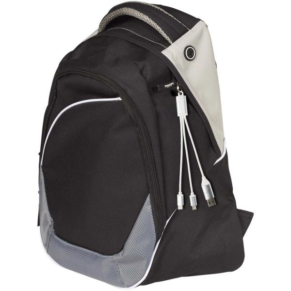 Immagine Cavo di ricarica in alluminio riciclato 4 in 1 con portachiavi Metal