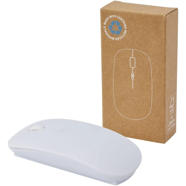 Immagine Mouse wireless in plastica riciclata certificata RCS Menlo 
