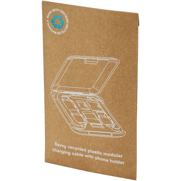 Immagine Cavo di ricarica modulare in plastica riciclata con supporto per telefono Savvy