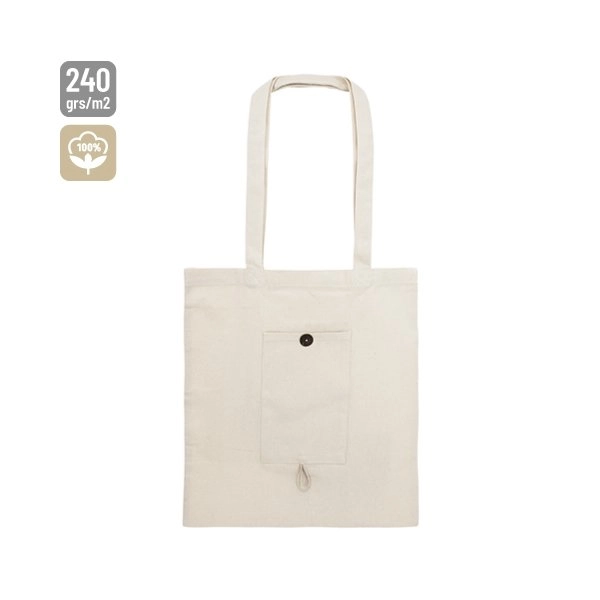 BORSA COTONE PIEGHEVOLE CON TASCA 
