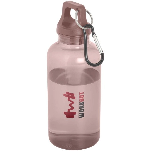 Immagine Borraccia in plastica riciclata certificata RCS da 400 ml con moschettone Oregon