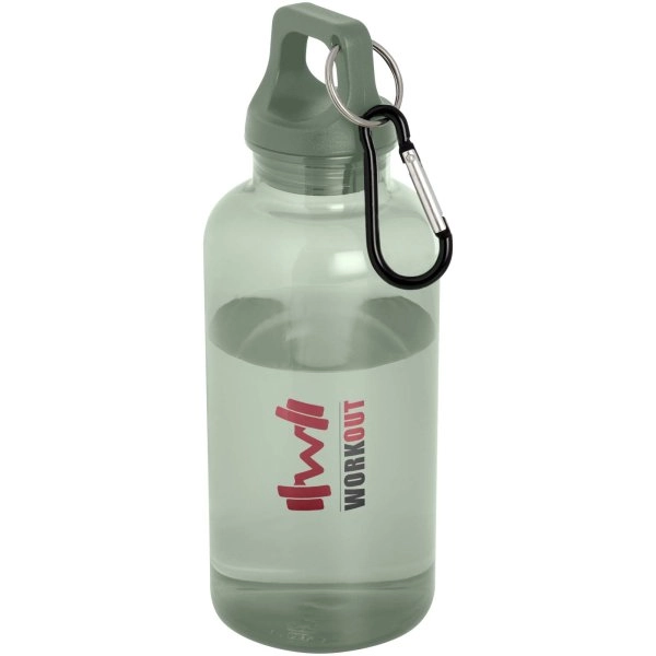 Immagine Borraccia in plastica riciclata certificata RCS da 400 ml con moschettone Oregon