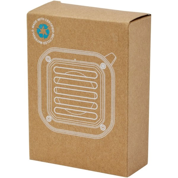 Immagine Speaker Bluetooth® IPX5 a ricarica solare in plastica riciclata RCS da 3 W con moschettone Solo 