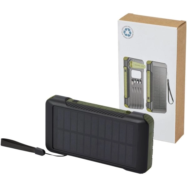 Immagine Power bank a dinamo solare in plastica riciclata RCS da 10.000 mAh Soldy 