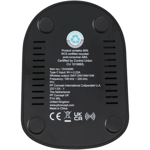 Immagine Stazione di ricarica in plastica riciclata RCS a doppia bobina da 15 W Loop