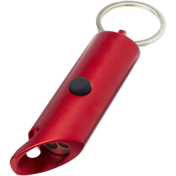 Immagine Portachiavi con torcia a LED e apribottiglie in alluminio riciclato IPX Flare