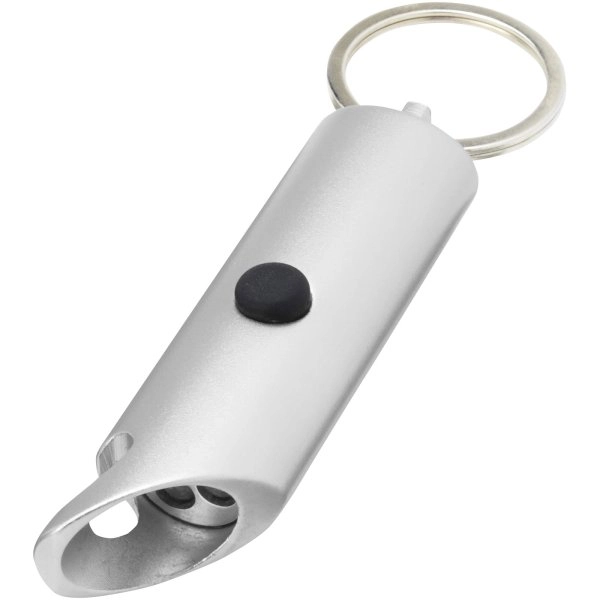 Immagine Portachiavi con torcia a LED e apribottiglie in alluminio riciclato IPX Flare