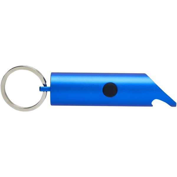 Immagine Portachiavi con torcia a LED e apribottiglie in alluminio riciclato IPX Flare
