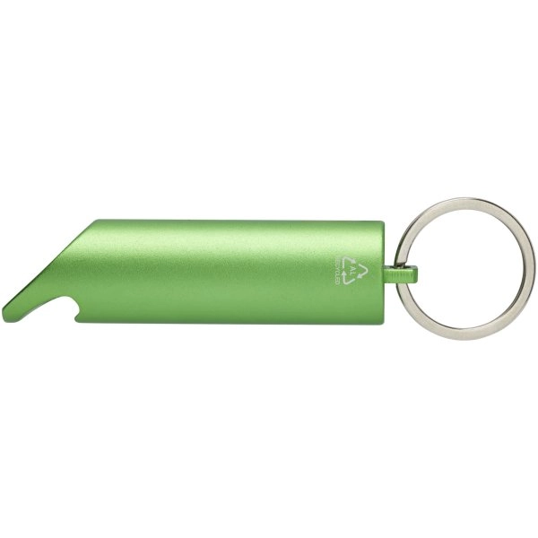 Immagine Portachiavi con torcia a LED e apribottiglie in alluminio riciclato IPX Flare
