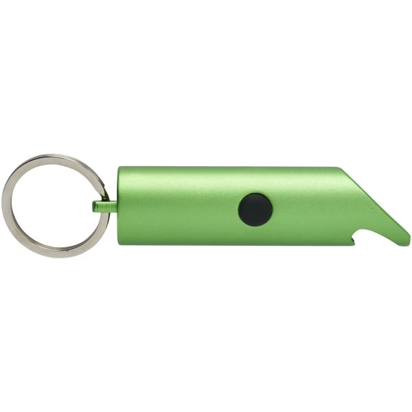 Immagine Portachiavi con torcia a LED e apribottiglie in alluminio riciclato IPX Flare