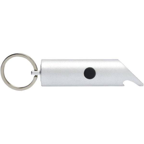 Immagine Portachiavi con torcia a LED e apribottiglie in alluminio riciclato IPX Flare