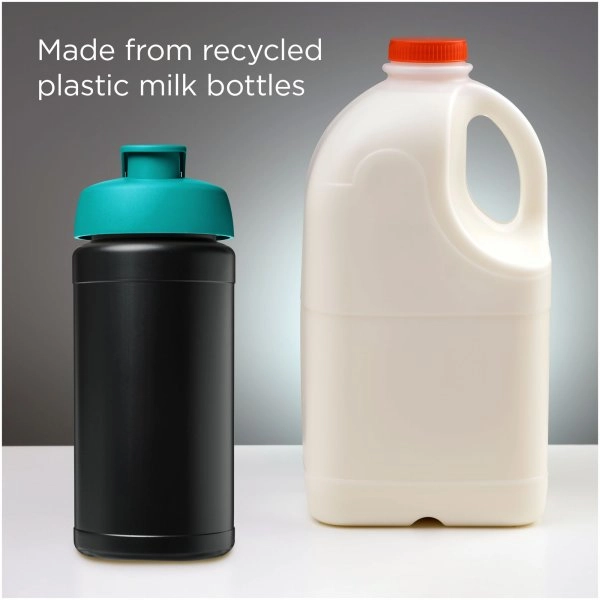 Immagine Borraccia sportiva in materiale riciclato con coperchio a scatto da 500 ml Baseline