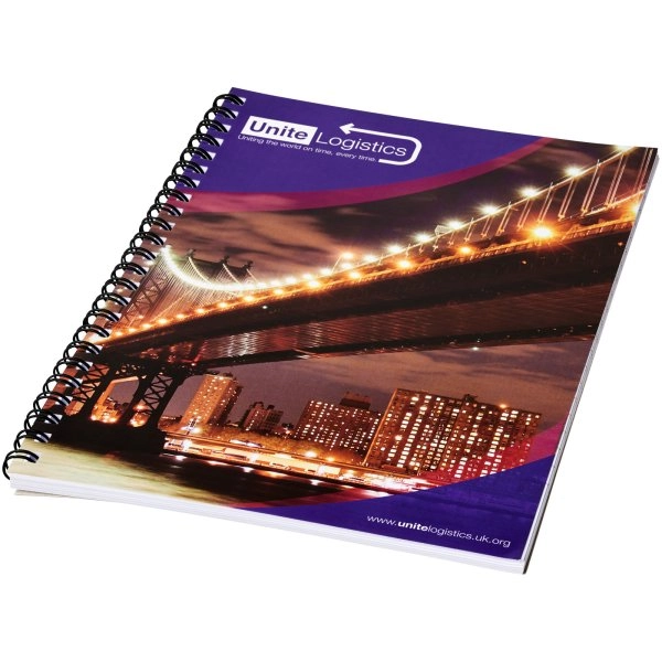 Immagine Blocco note a spirale A5 con copertina posteriore stampata Desk-Mate®