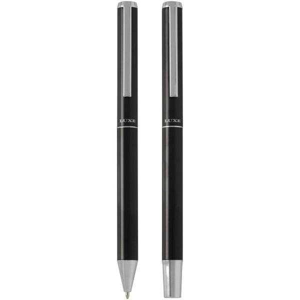 Immagine Set regalo con penna a sfera e penna roller in alluminio riciclato Lucetto (inchiostro nero)