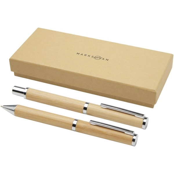 Immagine Set regalo con penna a sfera e penna roller in alluminio riciclato Apolys (inchiostro nero)