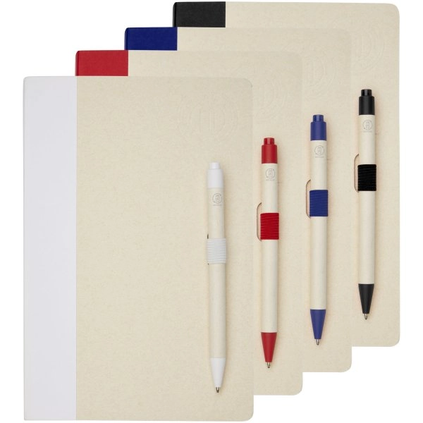 Immagine Set blocco note formato A5 e penna a sfera Dairy Dream realizzati con cartoni del latte riciclati