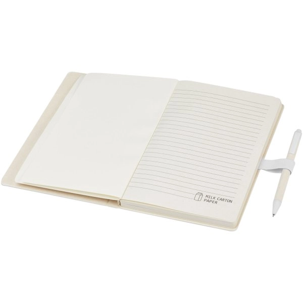 Immagine Set blocco note formato A5 e penna a sfera Dairy Dream realizzati con cartoni del latte riciclati