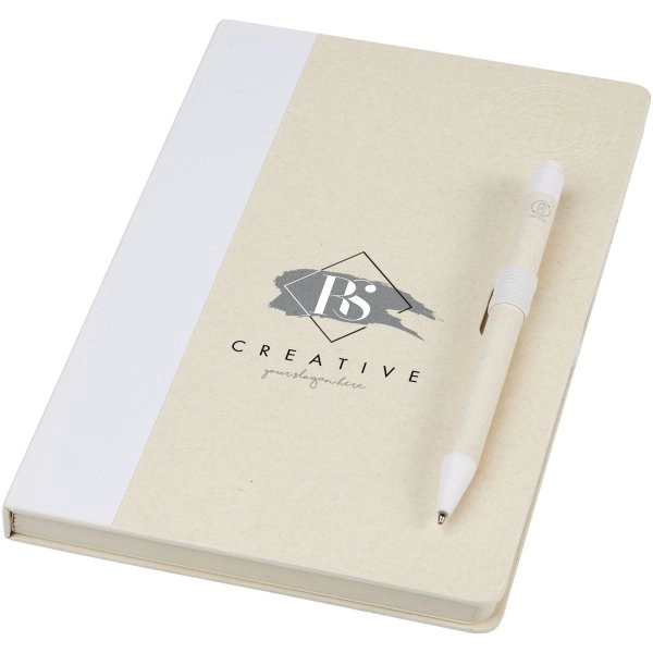 Immagine Set blocco note formato A5 e penna a sfera Dairy Dream realizzati con cartoni del latte riciclati