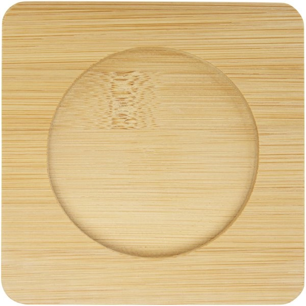 Immagine Set di 2 tazze in vetro a doppia parete da 250 ml con sottobicchiere in bambù Manti 