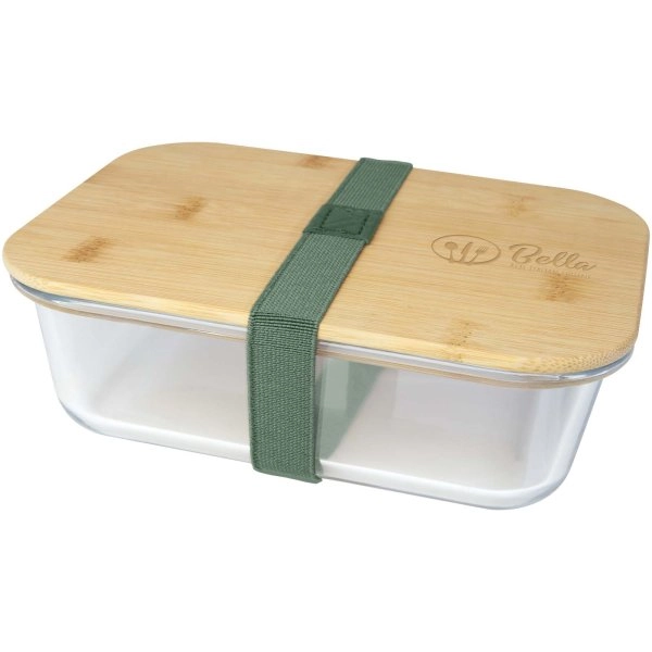 Immagine Contenitore per pranzo Roby di vetro con coperchio in bambù