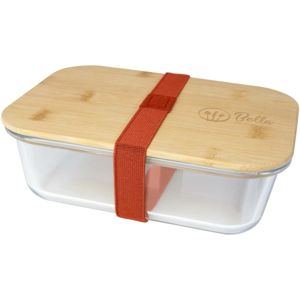 Immagine Contenitore per pranzo Roby di vetro con coperchio in bambù
