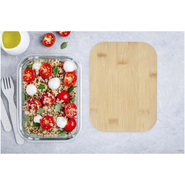Immagine Contenitore per pranzo Roby di vetro con coperchio in bambù