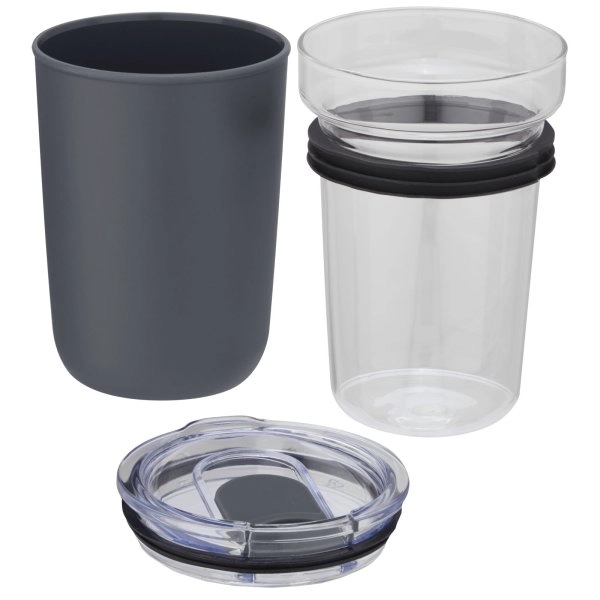 Immagine Bicchiere Bello da 420 ml in vetro con parete esterna in plastica riciclata