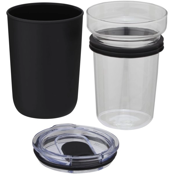 Immagine Bicchiere Bello da 420 ml in vetro con parete esterna in plastica riciclata