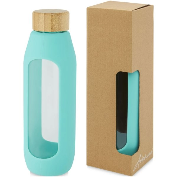 Immagine Borraccia in vetro borosilicato da 600 ml con impugnatura in silicone Tidan