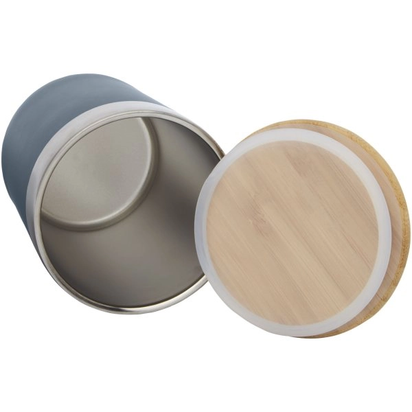 Immagine Bicchiere termico in acciaio inossidabile con isolamento sottovuoto in rame e coperchio in bambù da 330 ml Lagan