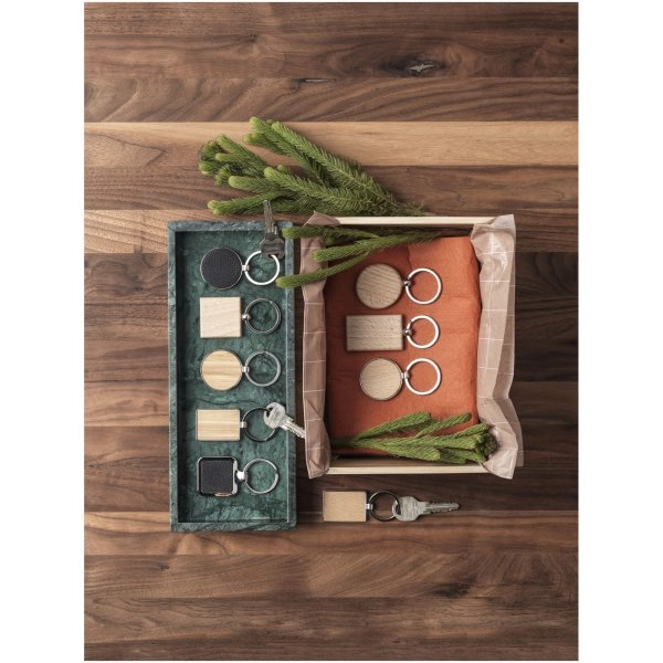 Immagine Portachiavi rettangolare Gian in legno di faggio